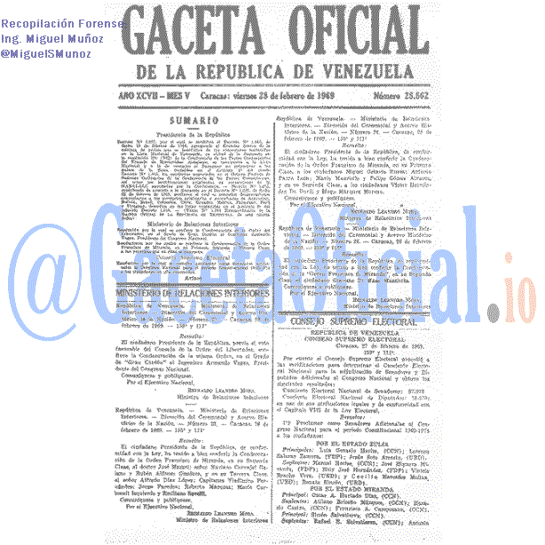 Gaceta Oficial 28862 del 28 Febrero 1969