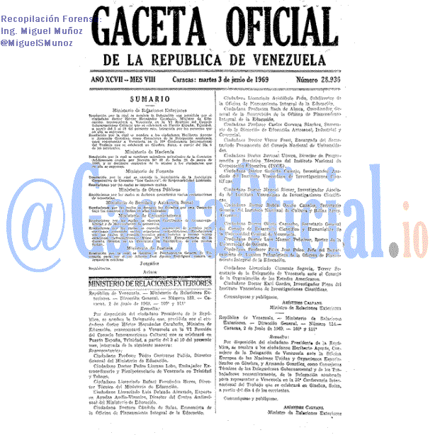 Gaceta Oficial 28936 del 3 Junio 1969