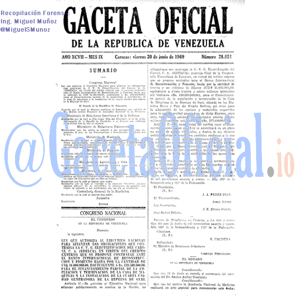 Gaceta Oficial 28951 del 20 Junio 1969