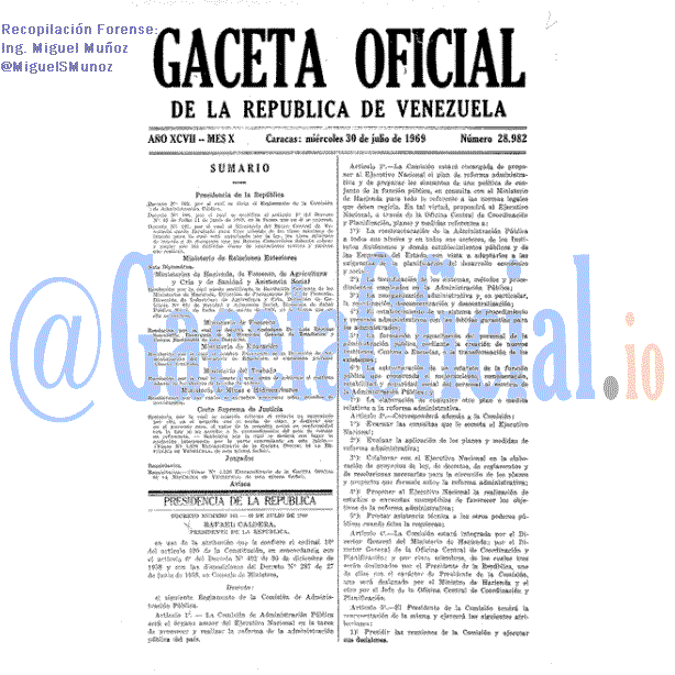 Gaceta Oficial 28982 del 30 Julio 1969