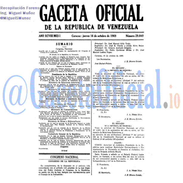 Gaceta Oficial 29049 del 16 Octubre 1969