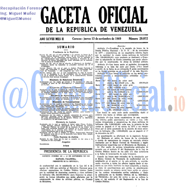 Gaceta Oficial 29072 del 13 Noviembre 1969