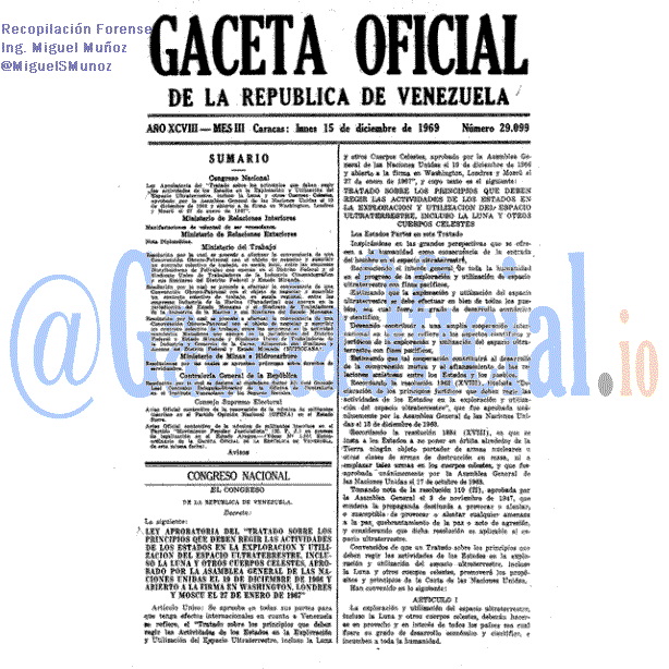 Gaceta Oficial 29099 del 15 Diciembre 1969