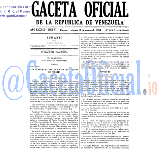 Gaceta Oficial 676 del 11 Marzo 1961
