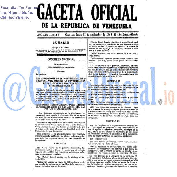 Gaceta Oficial 884 del 11 Noviembre 1963