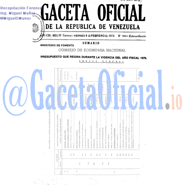 Gaceta Oficial 1854 del 6 Febrero 1976