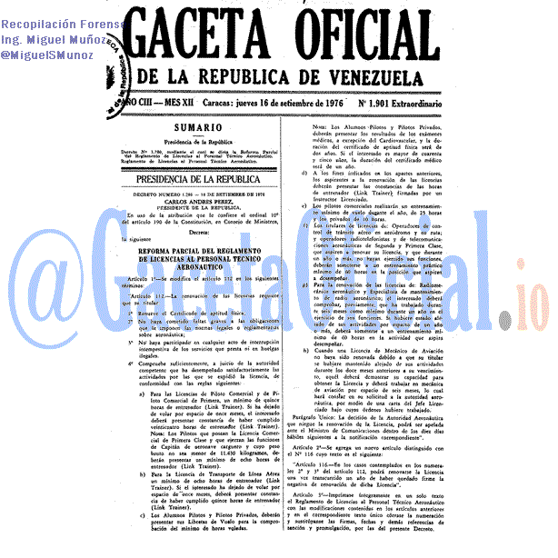 Gaceta Oficial 1901 del 16 Septiembre 1976