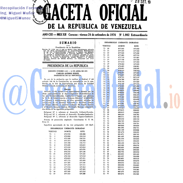 Gaceta Oficial 1902 del 24 Septiembre 1976