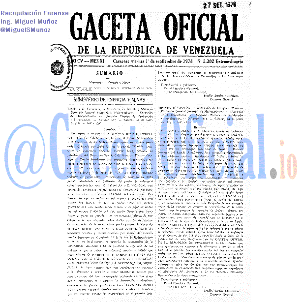 Gaceta Oficial 2302 del 1 Septiembre 1978