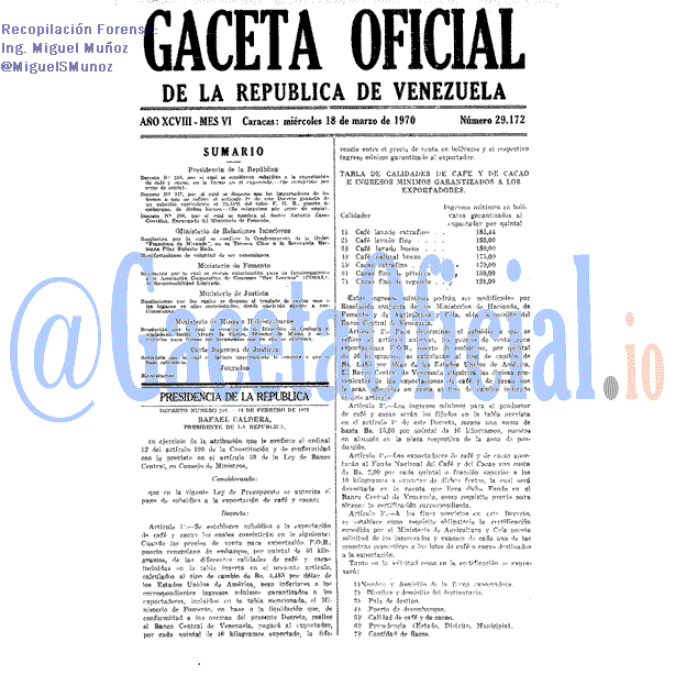 Gaceta Oficial 29172 del 18 Marzo 1970