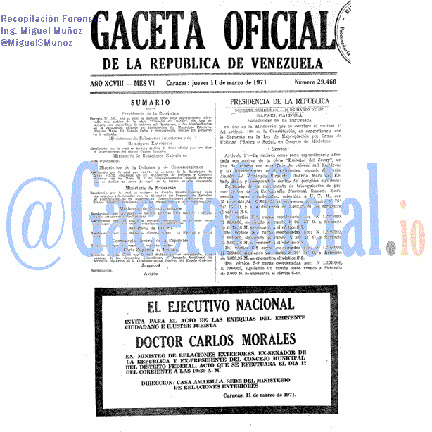 Gaceta Oficial 29460 del 11 Marzo 1971
