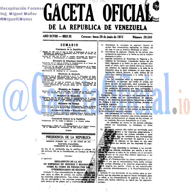 Gaceta Oficial 29545 del 28 Junio 1971
