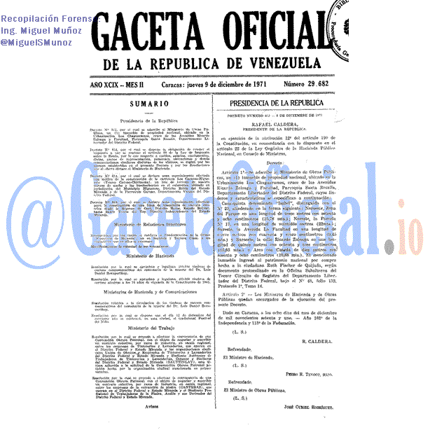 Gaceta Oficial 29682 del 9 Diciembre 1971