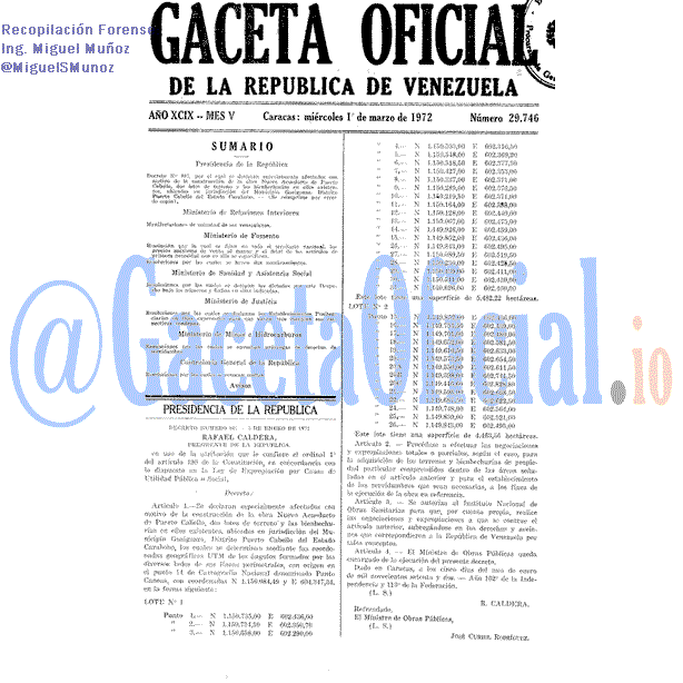 Gaceta Oficial 29746 del 1 Marzo 1972