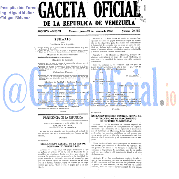 Gaceta Oficial 29765 del 23 Marzo 1972