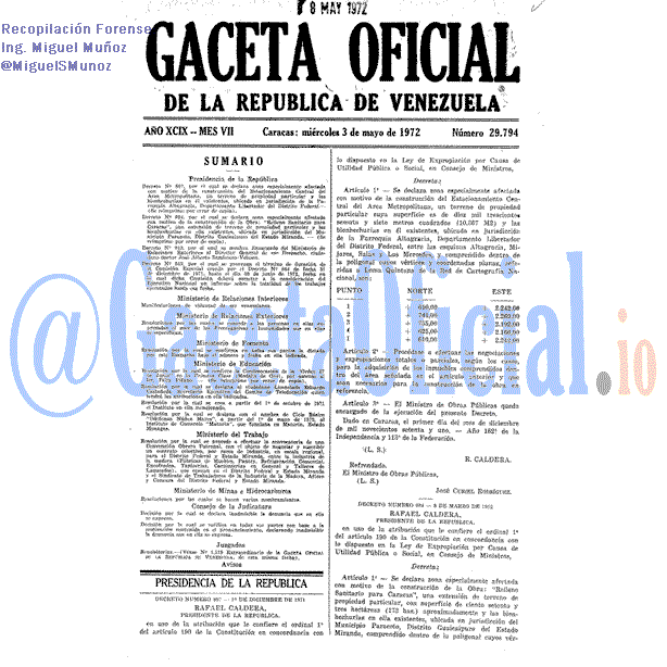 Gaceta Oficial 29794 del 3 Mayo 1972