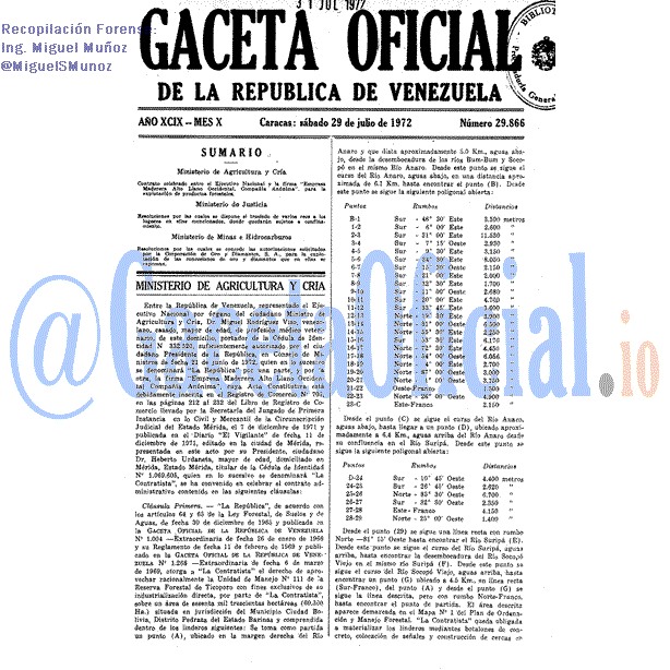 Gaceta Oficial 29866 del 29 Julio 1972