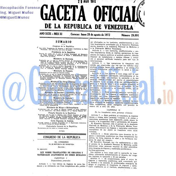 Gaceta Oficial 29891 del 28 Agosto 1972