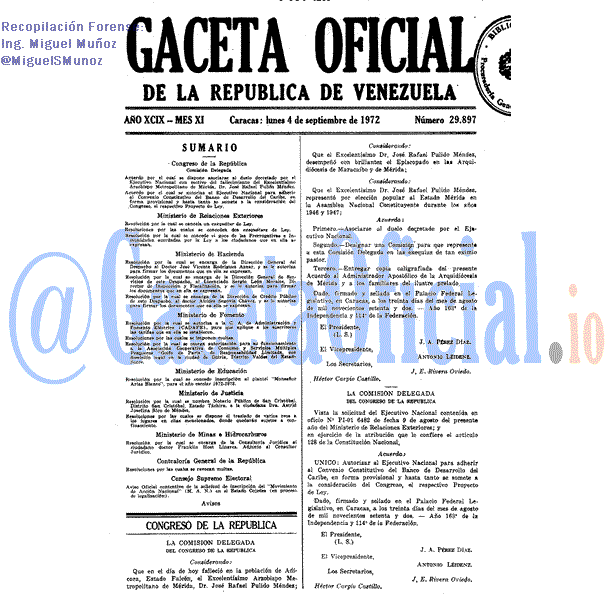 Gaceta Oficial 29897 del 4 Septiembre 1972