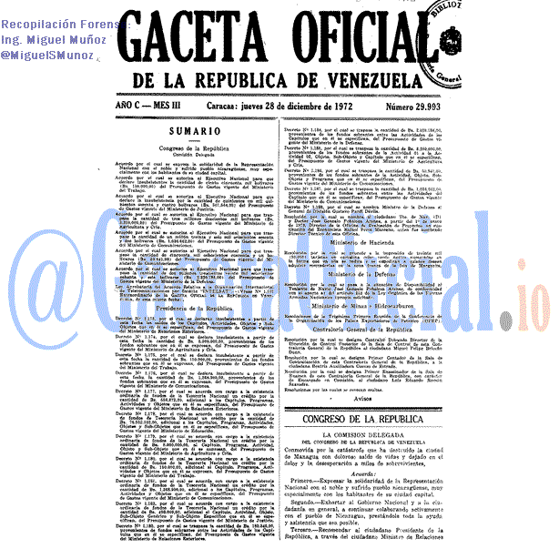Gaceta Oficial 29993 del 28 Diciembre 1972