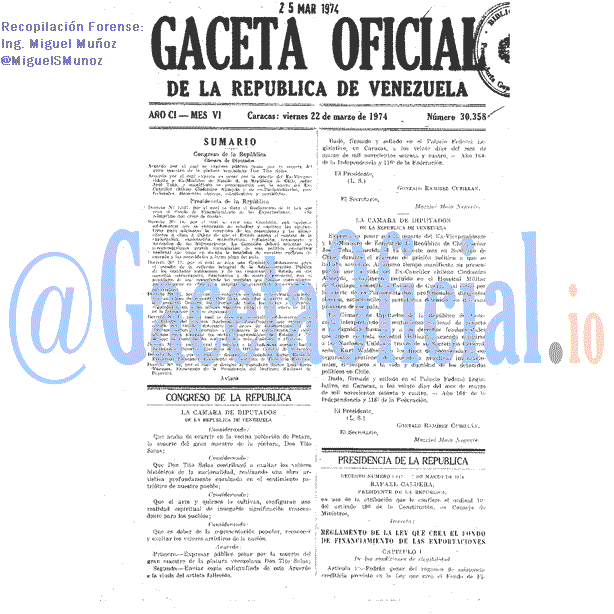 Gaceta Oficial 30358 del 22 Marzo 1974
