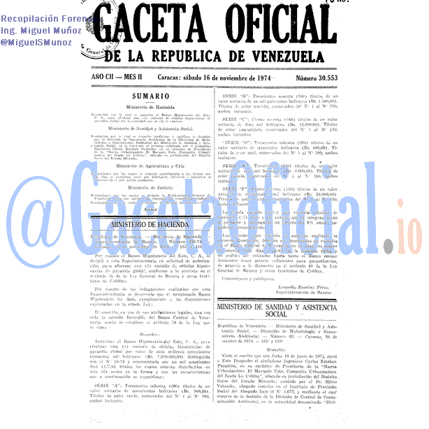 Gaceta Oficial 30553 del 16 Noviembre 1974