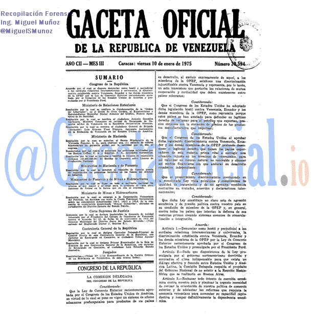 Gaceta Oficial 30594 del 10 Enero 1975
