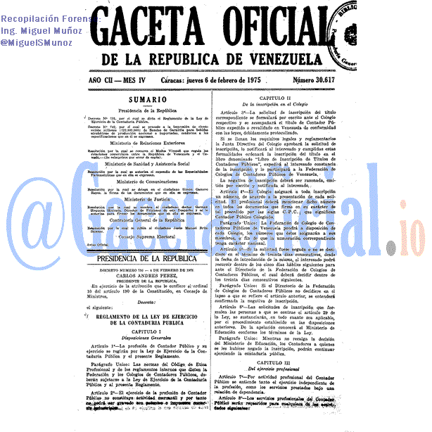 Gaceta Oficial 30617 del 6 Febrero 1975
