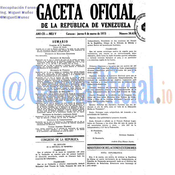 Gaceta Oficial 30639 del 6 Marzo 1975