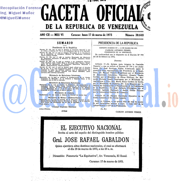 Gaceta Oficial 30648 del 17 Marzo 1975