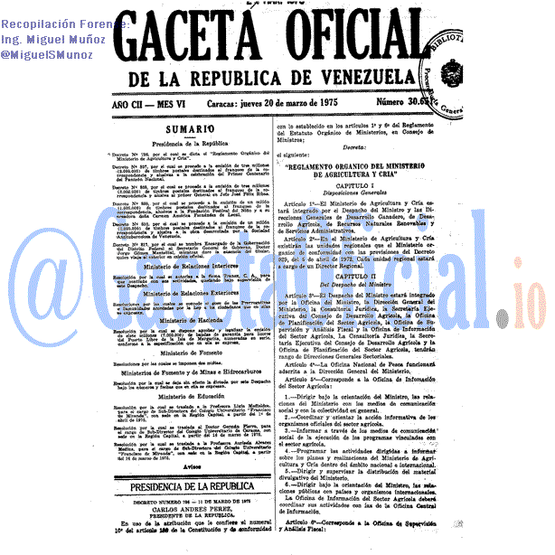 Gaceta Oficial 30651 del 20 Marzo 1975