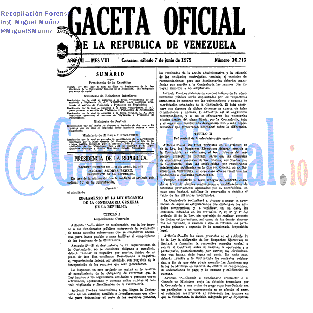 Gaceta Oficial 30713 del 7 Junio 1975