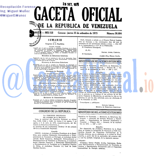 Gaceta Oficial 30804 del 25 Septiembre 1975