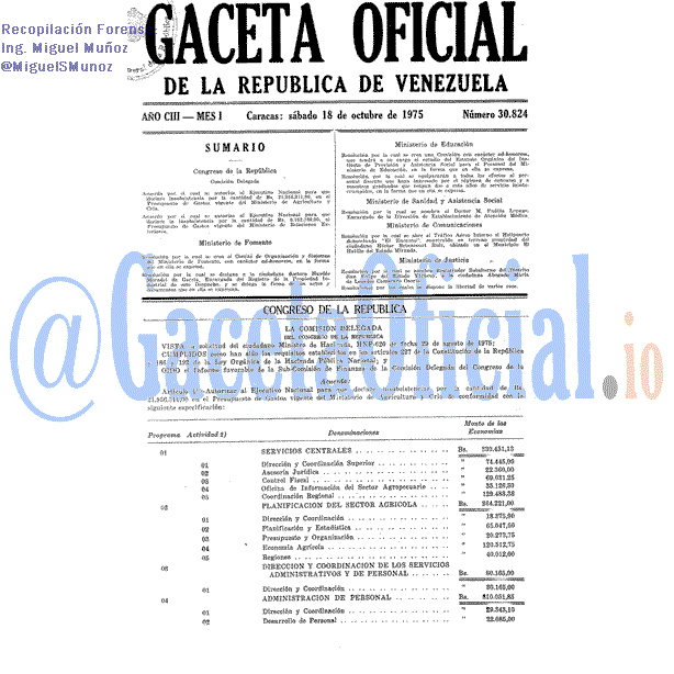 Gaceta Oficial 30824 del 18 Octubre 1975