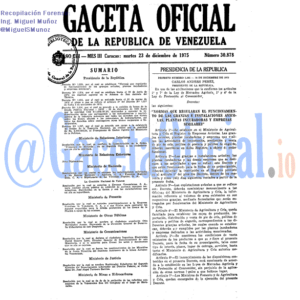 Gaceta Oficial 30878 del 23 Diciembre 1975
