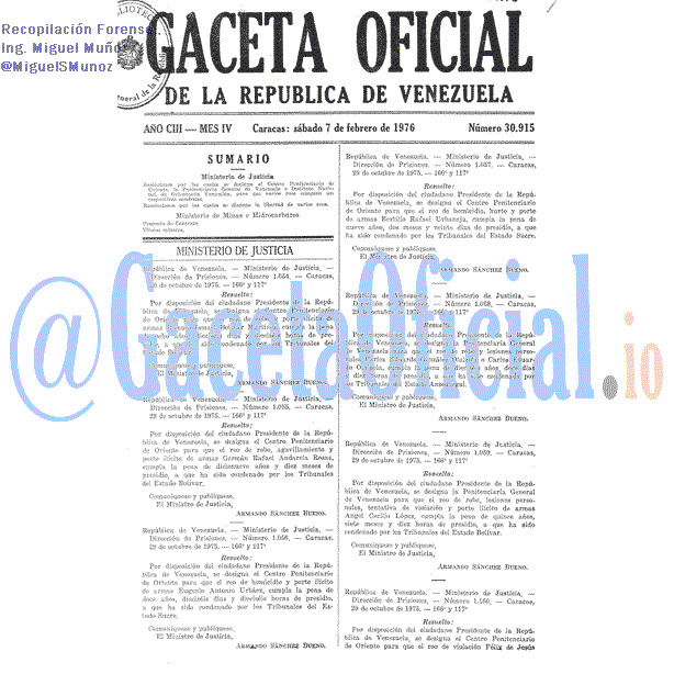 Gaceta Oficial 30915 del 7 Febrero 1976