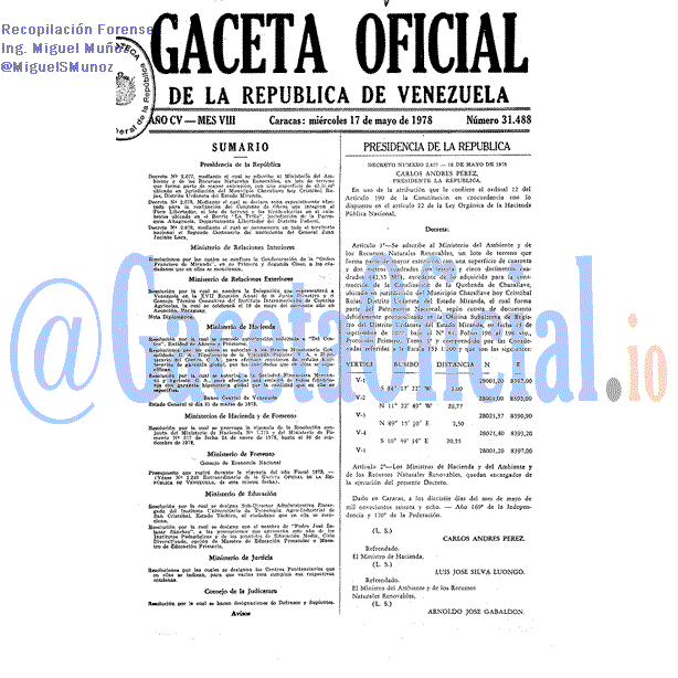 Gaceta Oficial 31488 del 17 Mayo 1978