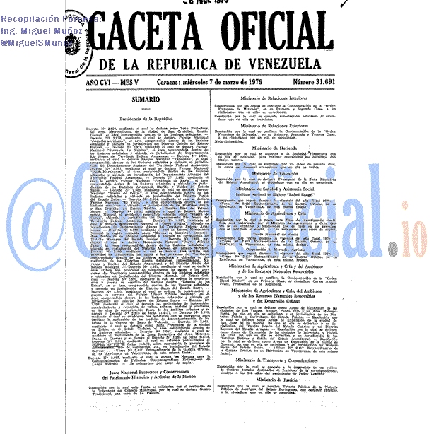 Gaceta Oficial 31691 del 7 Marzo 1979