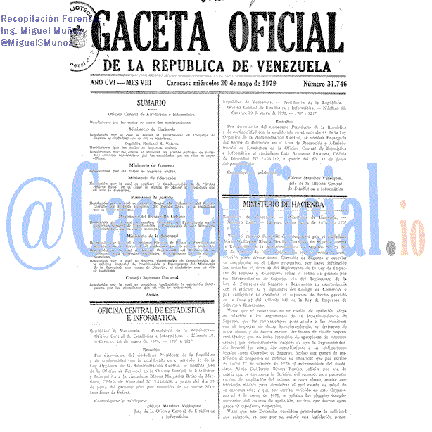 Gaceta Oficial 31746 del 30 Mayo 1979