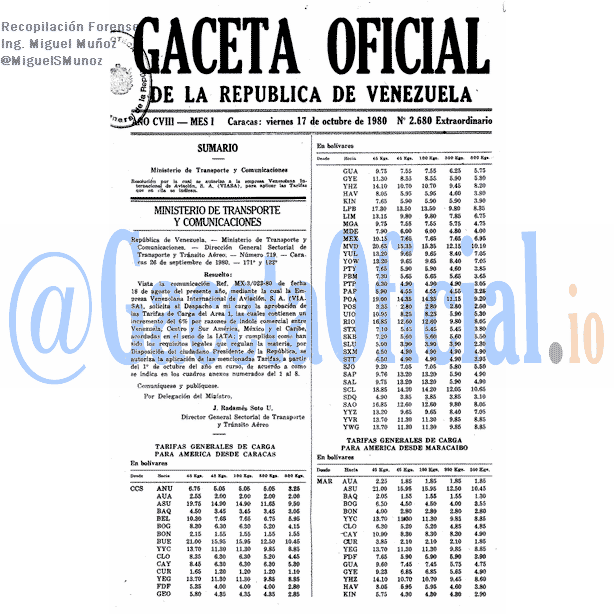 Gaceta Oficial 2680 del 17 Octubre 1980