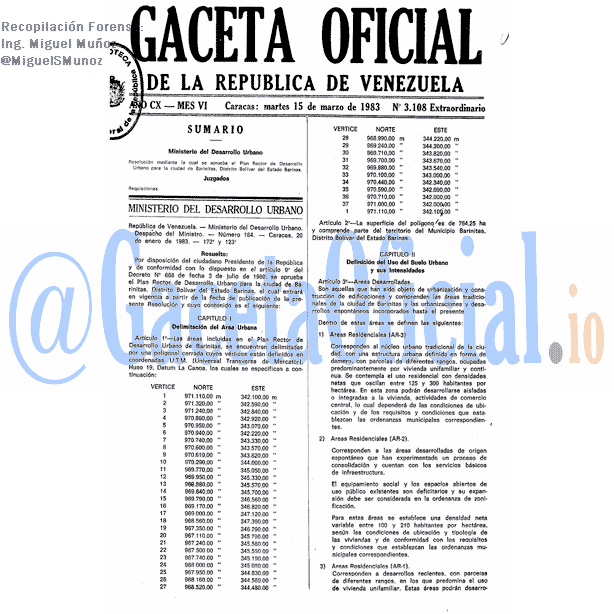 Gaceta Oficial 3108 del 15 Marzo 1983