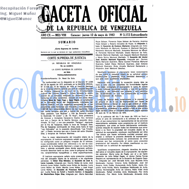 Gaceta Oficial 3172 del 12 Mayo 1983