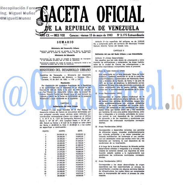 Gaceta Oficial 3175 del 13 Mayo 1983