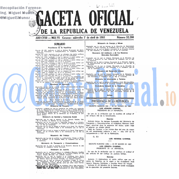Gaceta Oficial 32200 del 1 Abril 1981