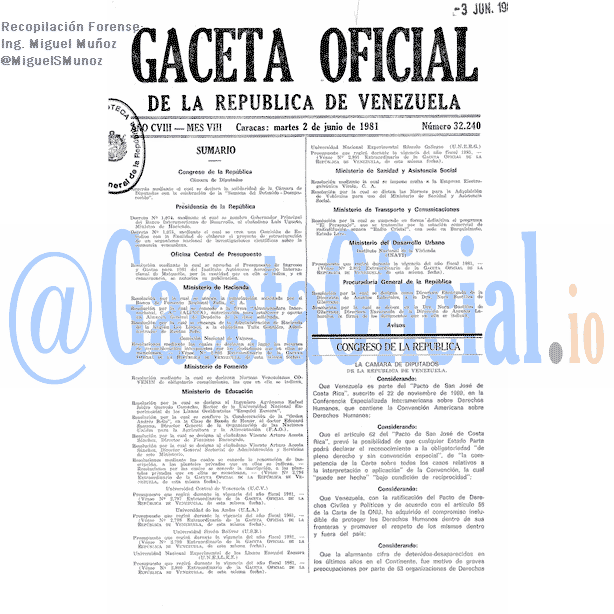Gaceta Oficial 32240 del 2 Junio 1981