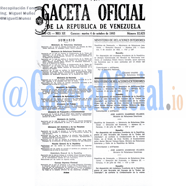 Gaceta Oficial 32825 del 4 Octubre 1983