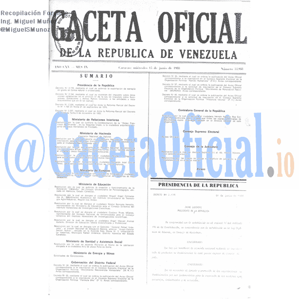 Gaceta Oficial 33988 del 15 Junio 1988