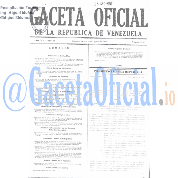 Gaceta Oficial 34037 del 25 Agosto 1988