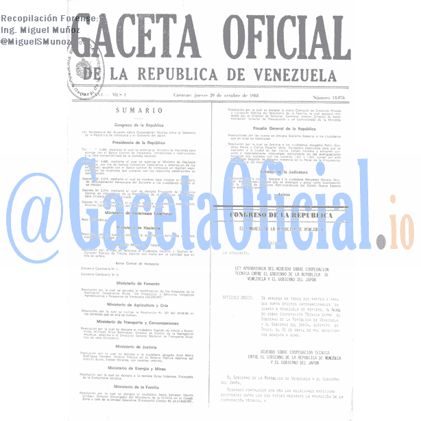 Gaceta Oficial 34076 del 20 Octubre 1988