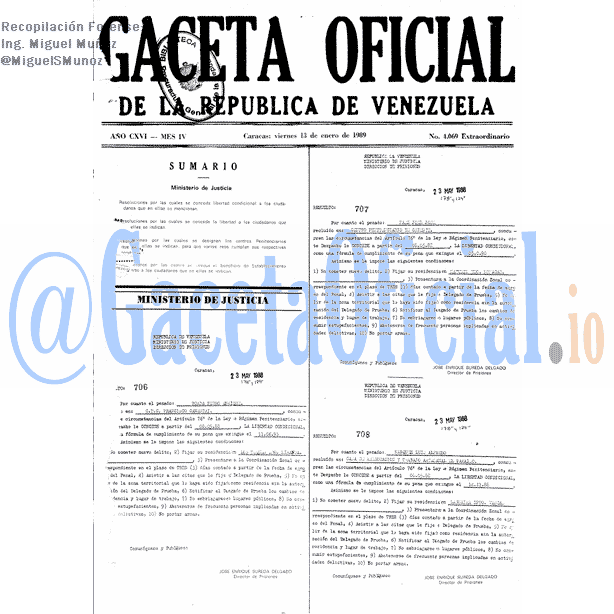 Gaceta Oficial 4069 del 13 Enero 1989